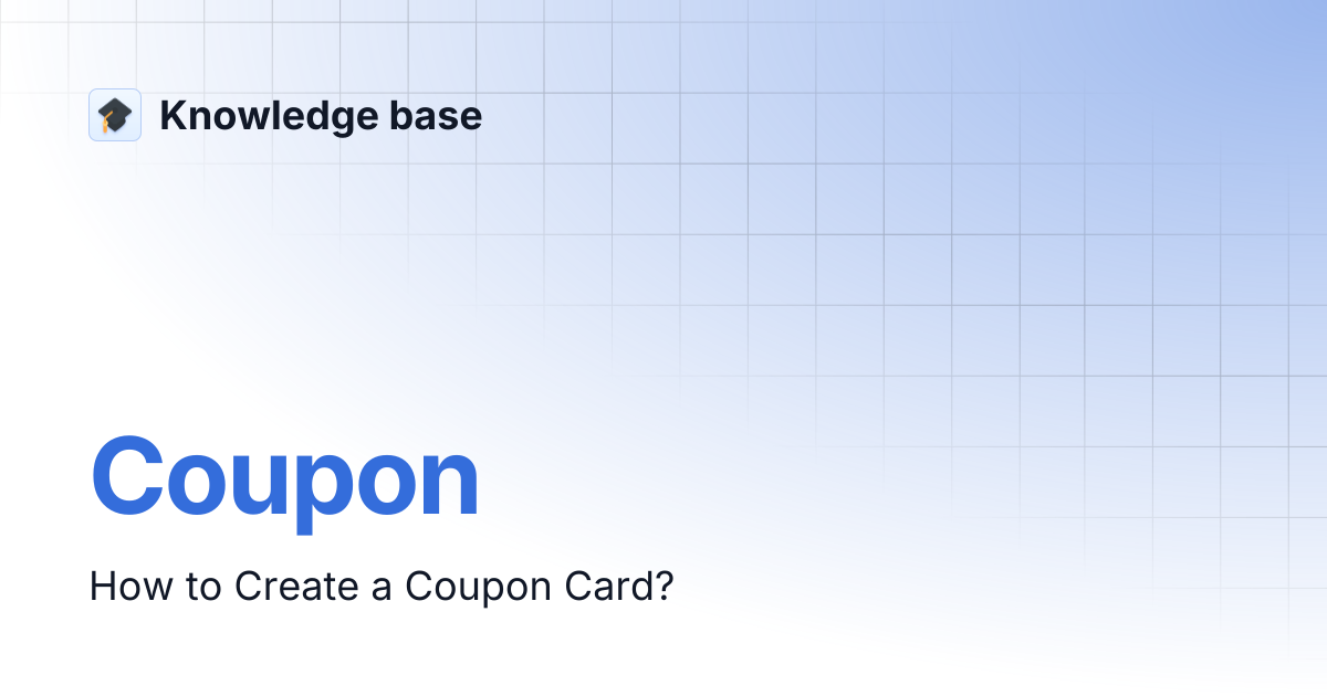 Coupon | Knowledge base