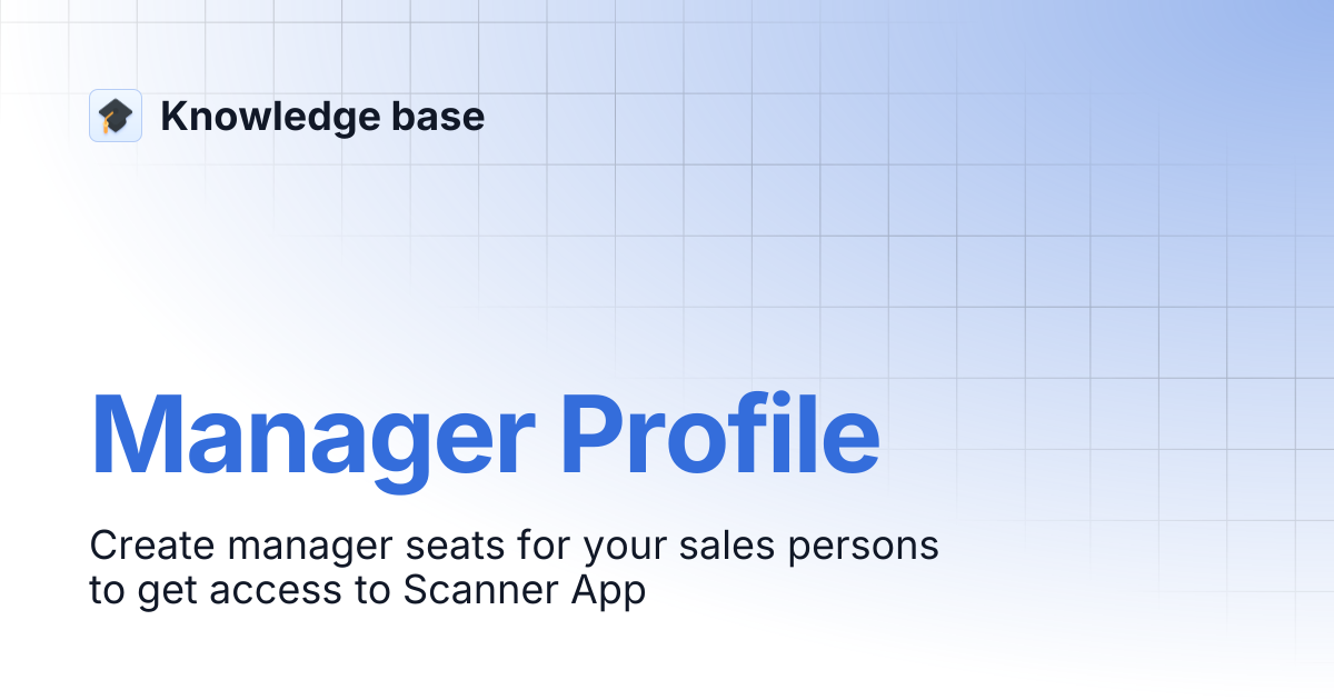 Manager Profile | Knowledge base